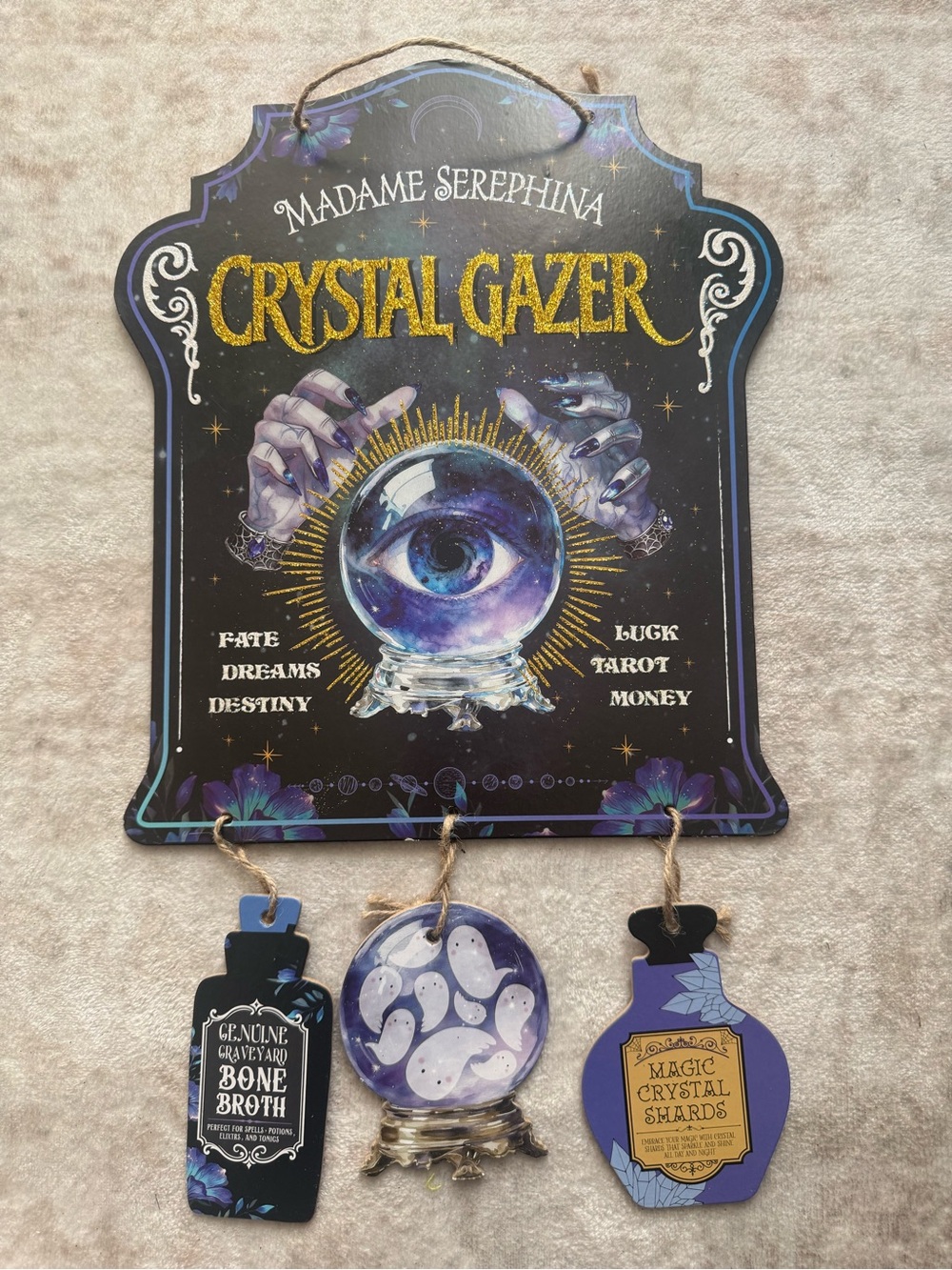 Crystal Gazer Wall Sign - Purple/Gold
